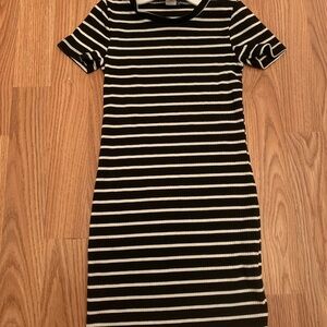 Striped Black and White Women's Dress